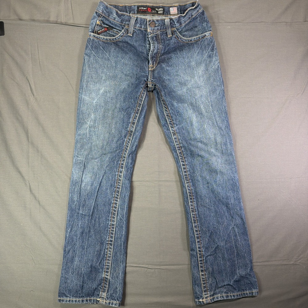 Ariat M4 Relaxed Boot Blue Jeans Size 30X32 Good Condition CAT 2